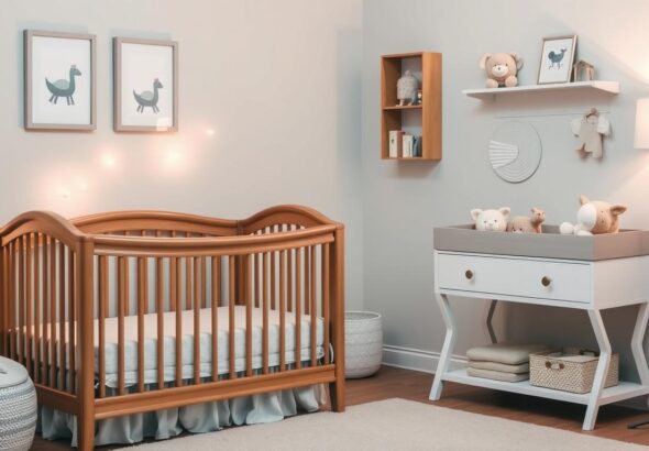 crib and changing table set