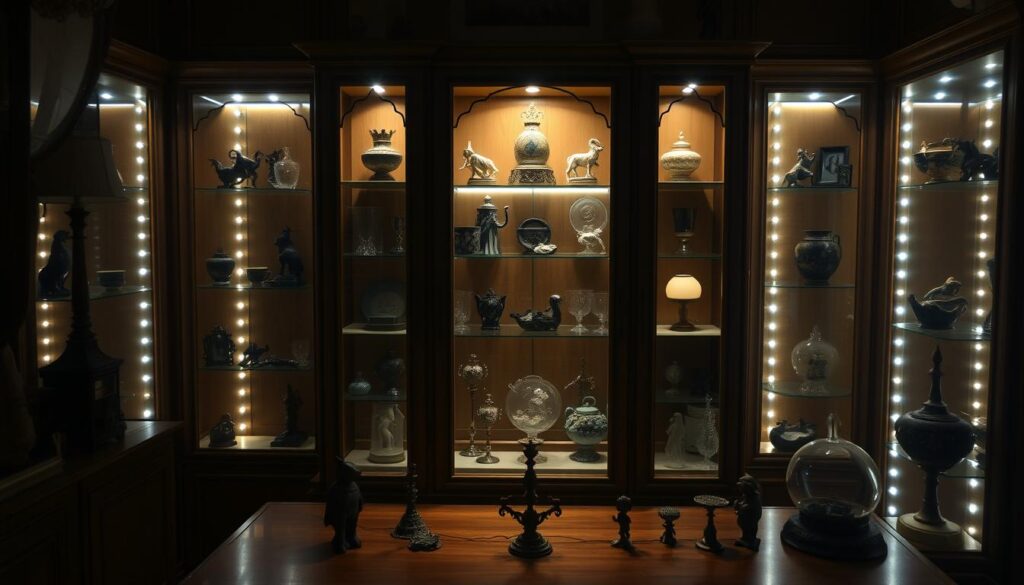 curio cabinets with lights