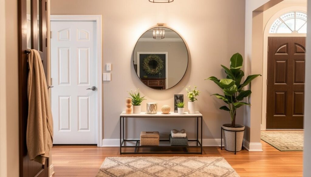 entryway mirror with shelf