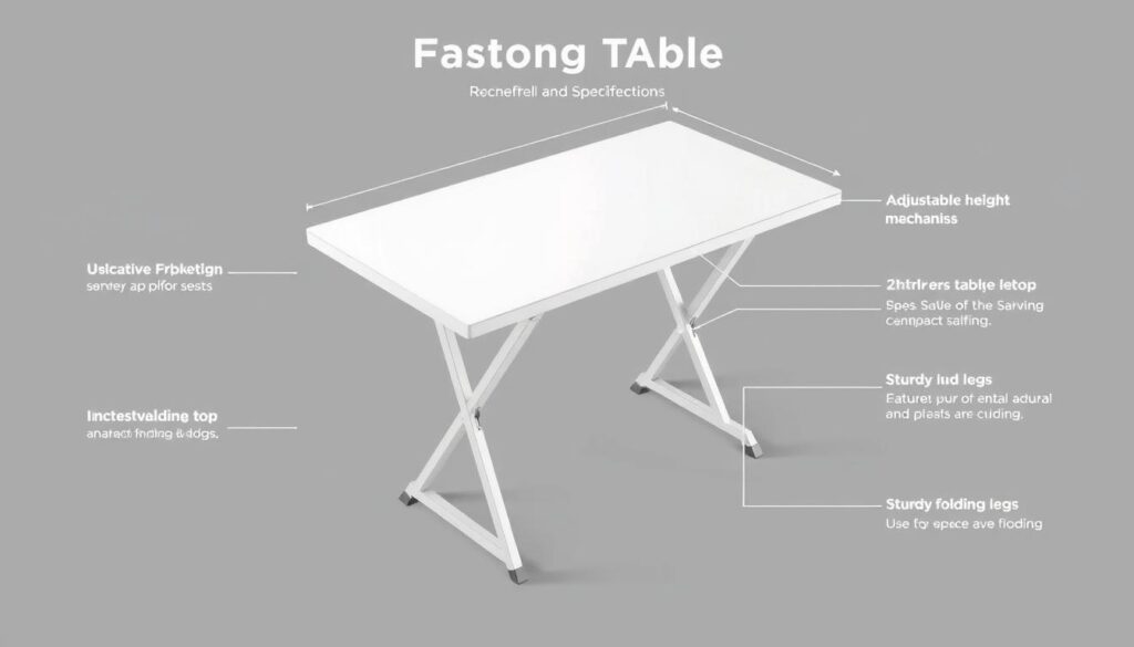 folding table specifications