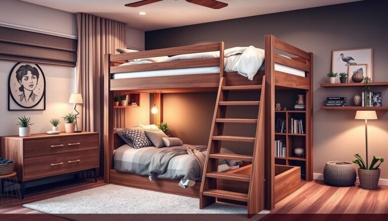 full loft bed with stairs