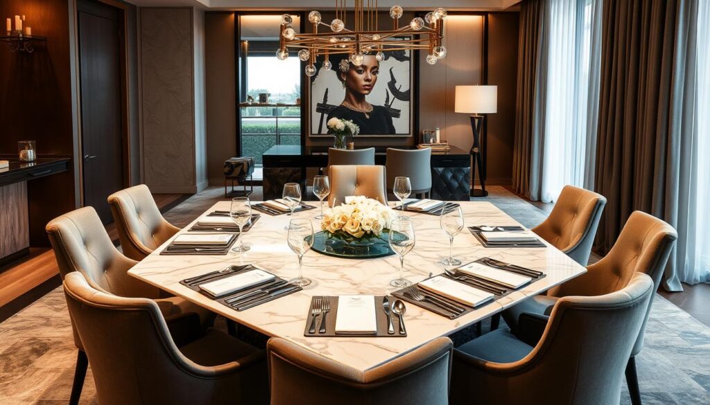 high-end square dining tables