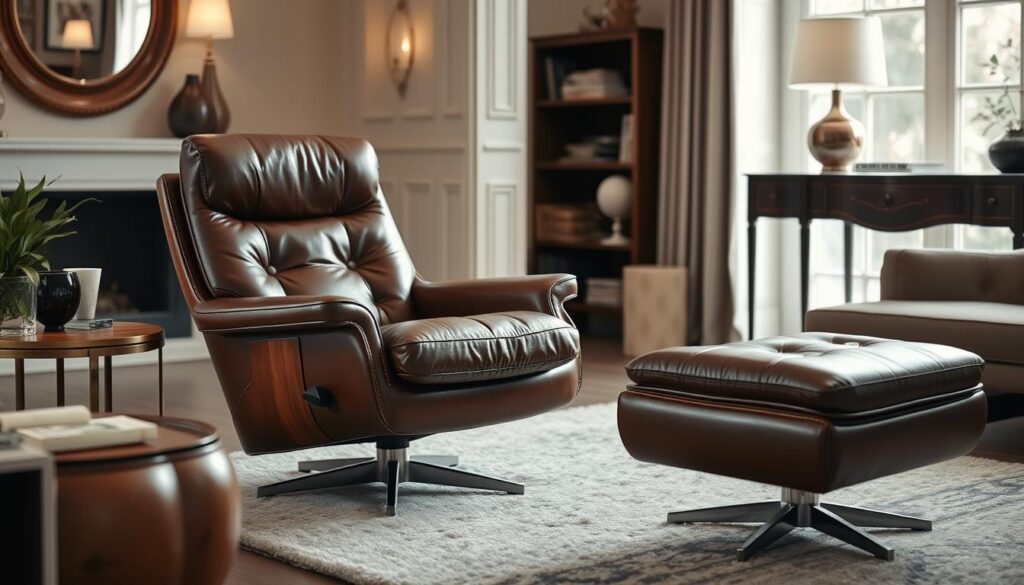 leather chairs with ottoman