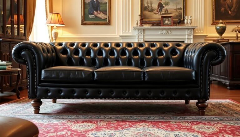 leather chesterfield black sofa