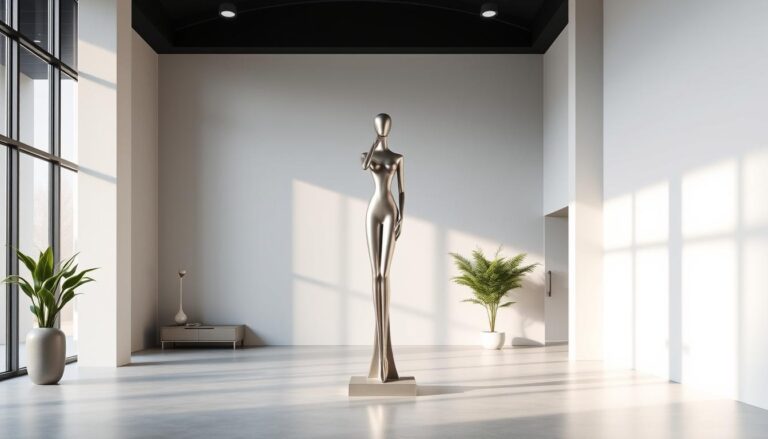 long skinny modern statue indoor decor