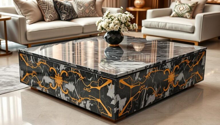 marble gold coffee table