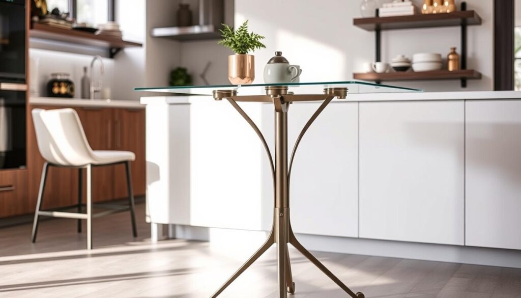 metal and glass combinations for counter height tables