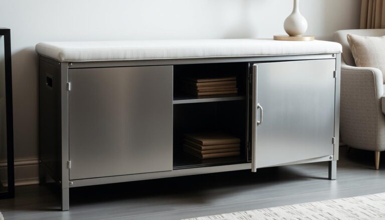 metal cabinet with cushion top