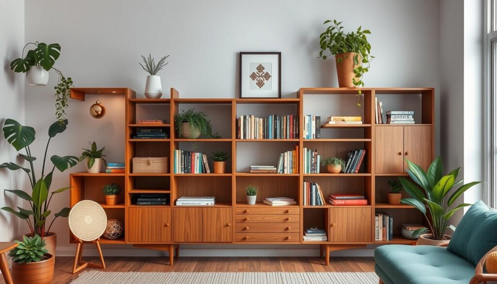 mid century design bookshelf