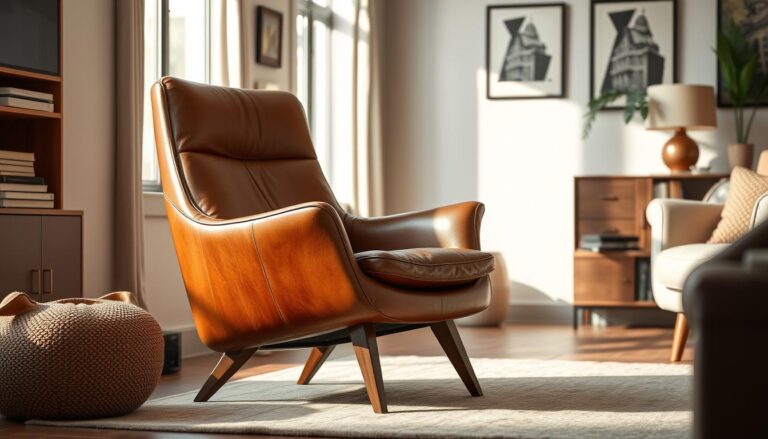 mid century leather armchair