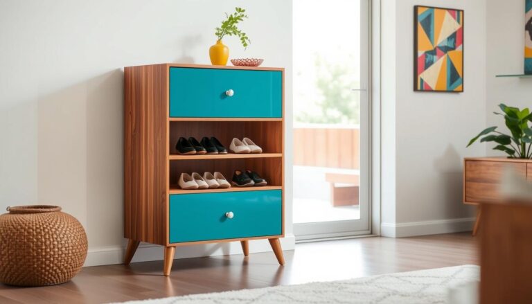 mid century modern shoe cabinet