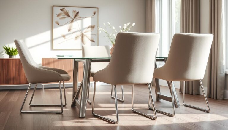 modern dining chairs brushed nickel legs