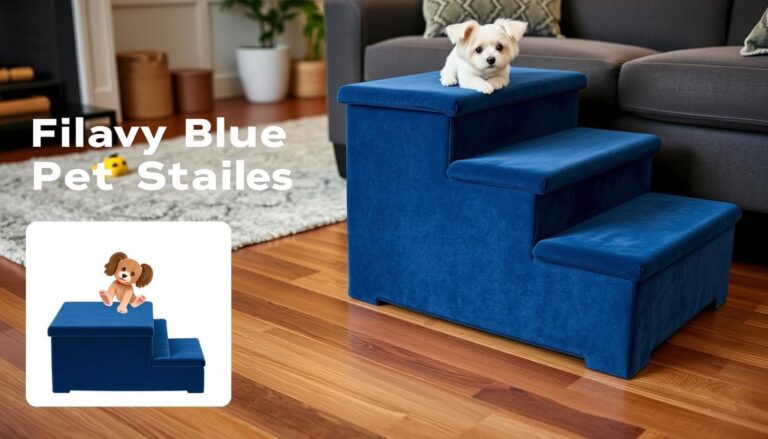 navy blue pet stairs