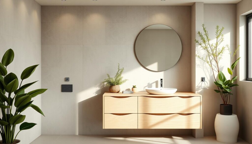 organic design in modern bathroom