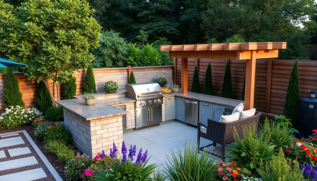 outdoor kitchen placement