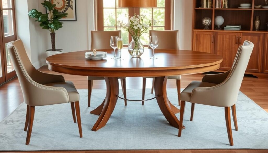 oval dining table with leaf