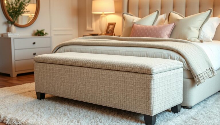 storage bench for end of bed boucle