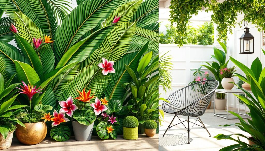 tropical wallpaper patio design