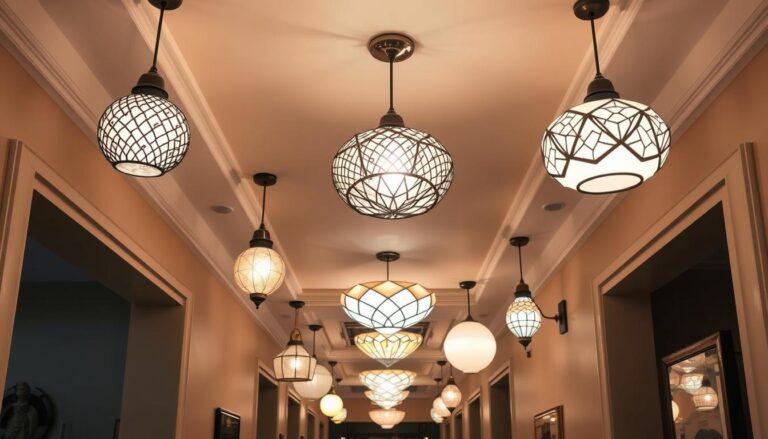 unique ceiling light hallway