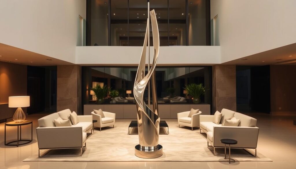 vertical sculptures in modern decor