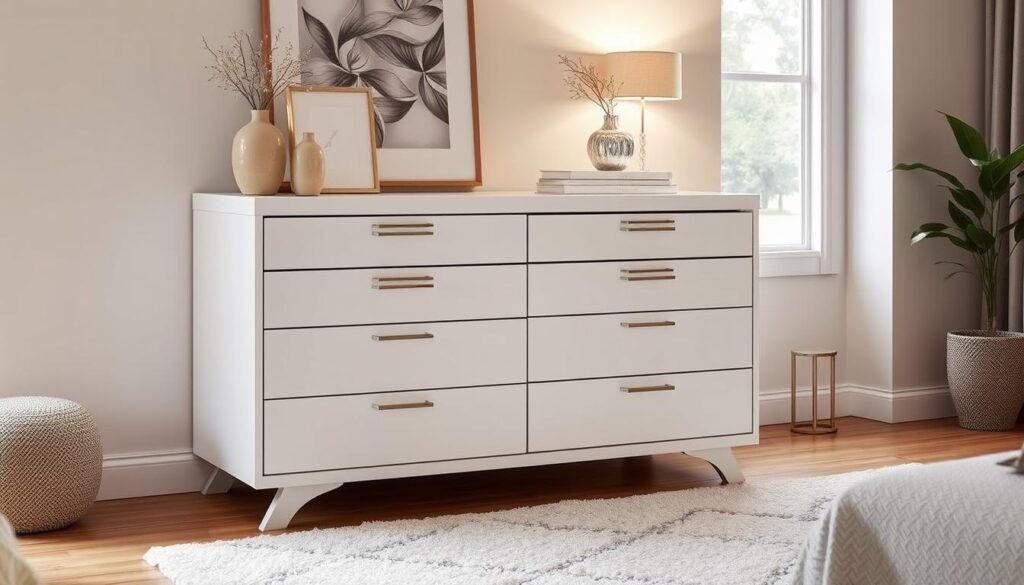 white 8 drawer chest