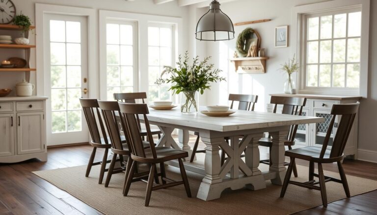 white wash dining room table