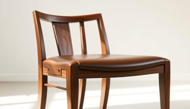 wood and leather dining chair