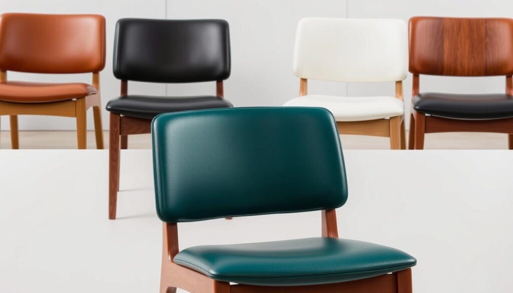 wood and leather dining chair color options