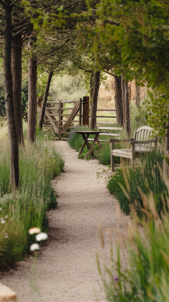 crushed stone path Walkway