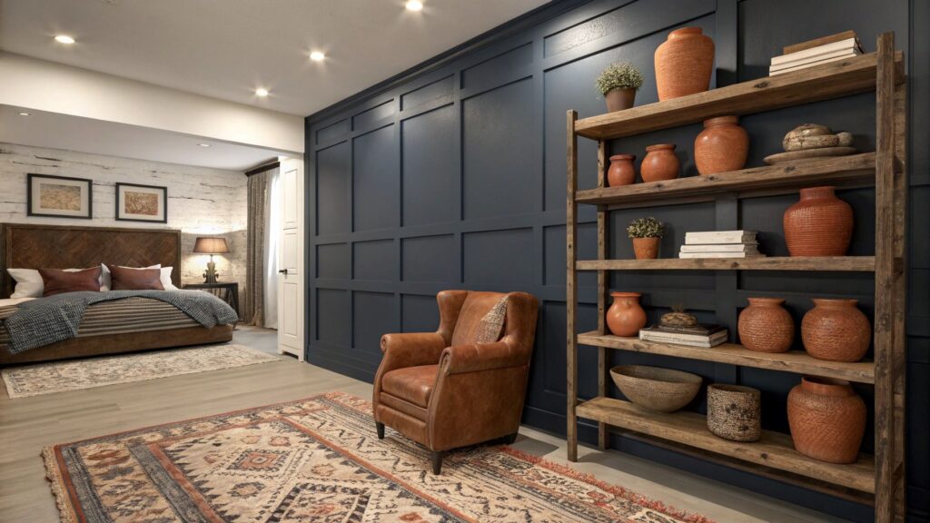 Industrial Edge of Navy bedroom