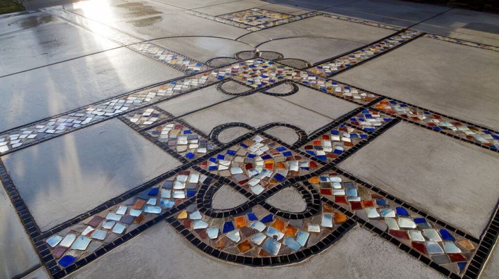 Concrete Slab with Inlaid Design