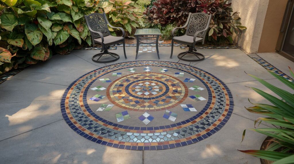 Concrete Slab with Mosaic Inlay