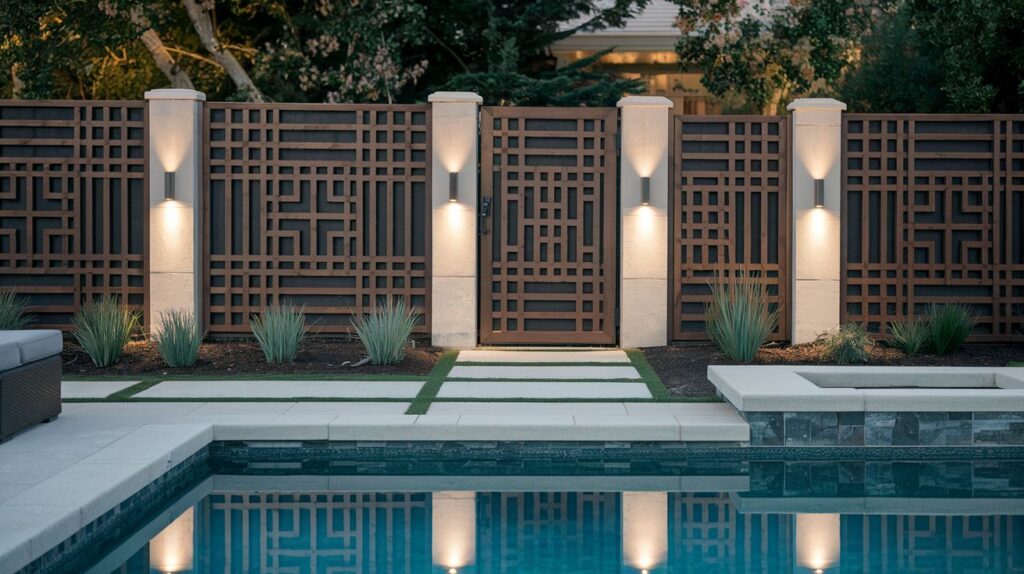 Decorative Fence Panel System backyard pool