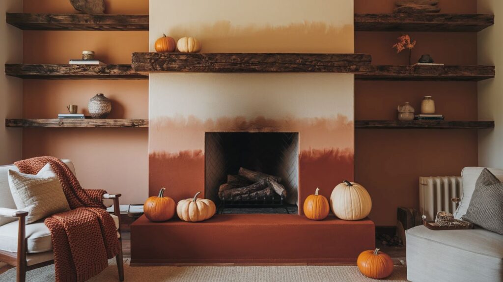 Ombre Fireplace with Warm Tones