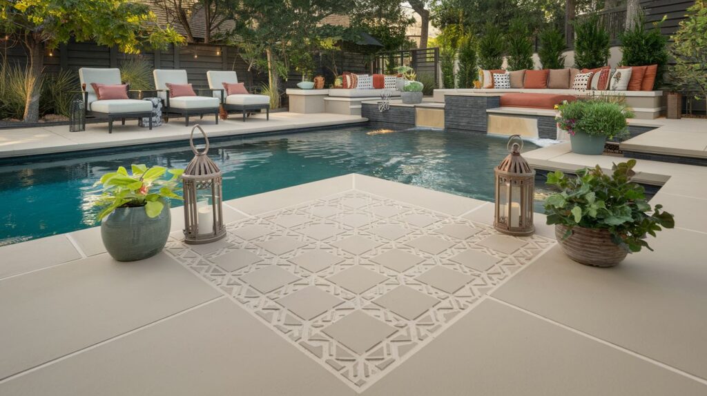 Paint the Pool Deck to Match Your Backyard Theme