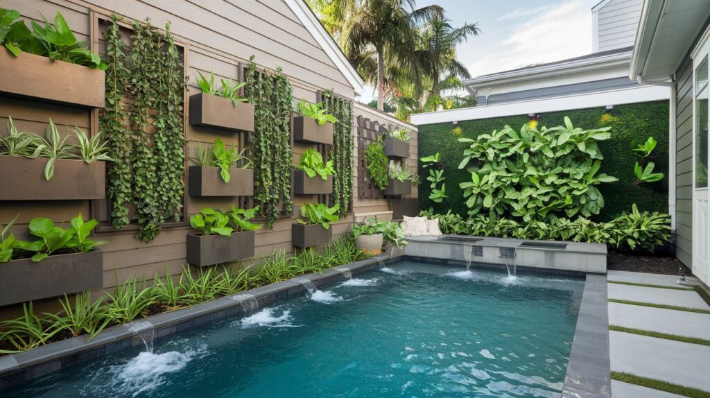 Pool with Vertical Landscaping Garden Solutions