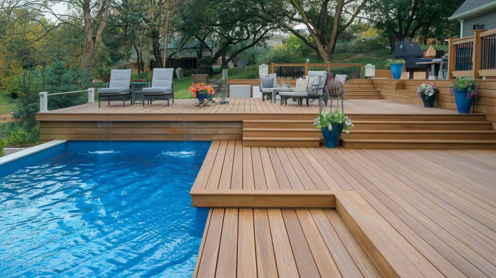 Pressure-Treated Wood for Budget-Friendly Decking for pool