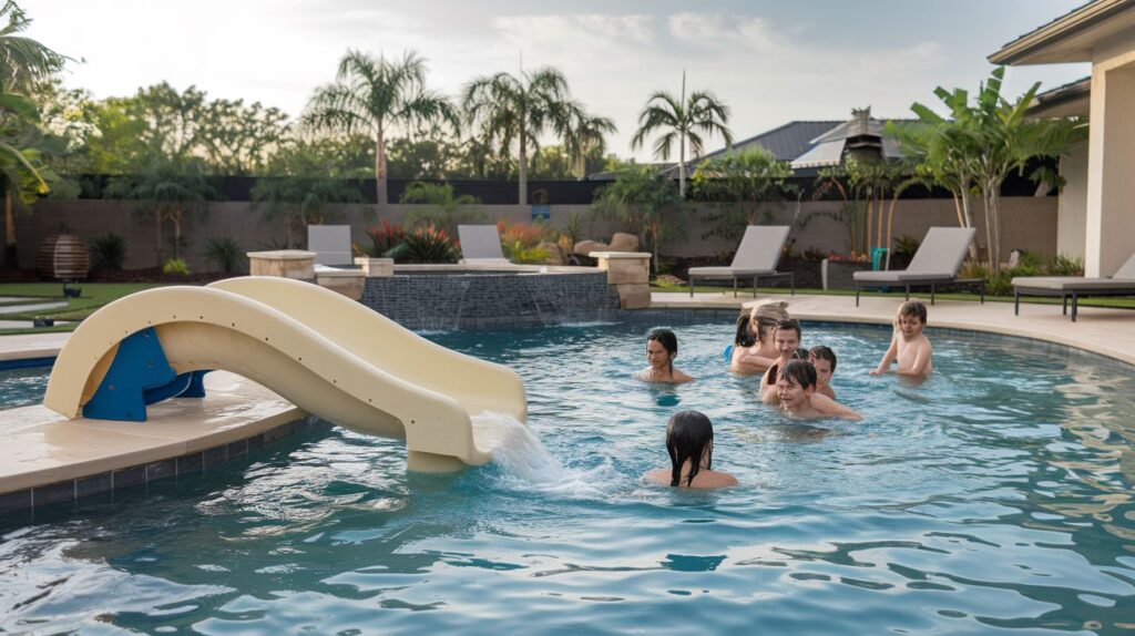 Small Water Slide Addition to Pool