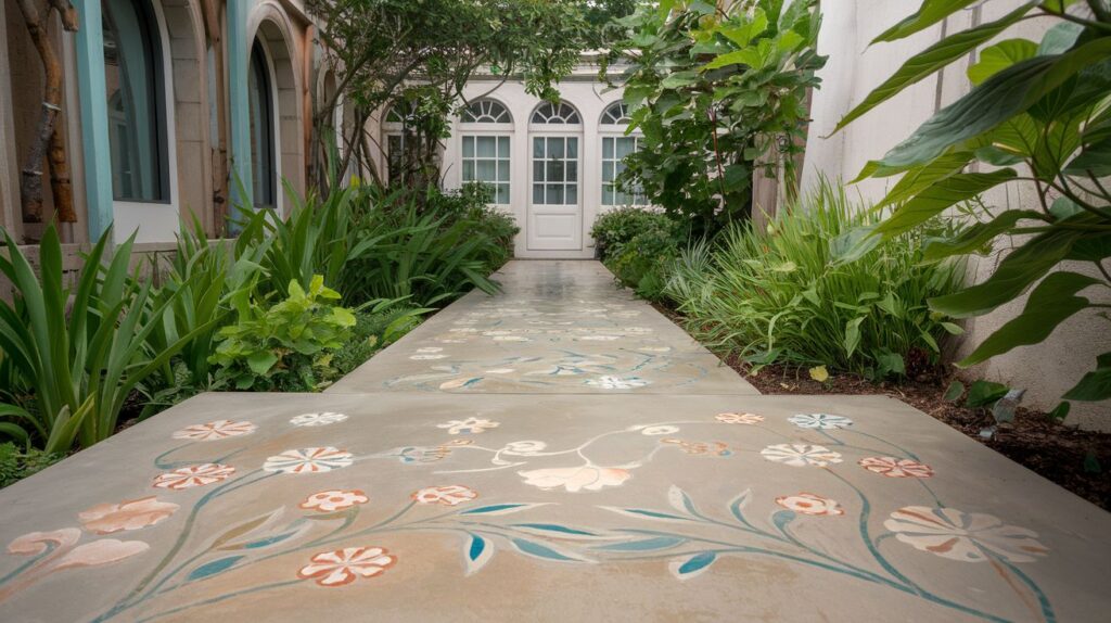 Stenciled Concrete Designs