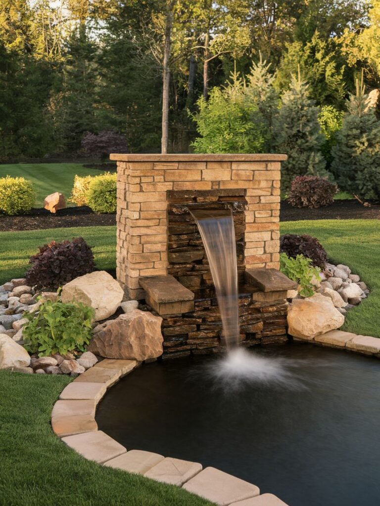 Add a Water Feature - Water fountain in Patio L Shaped