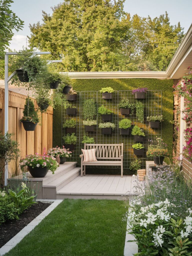 Embrace Vertical Gardening in L shaped patio ideas on a budget